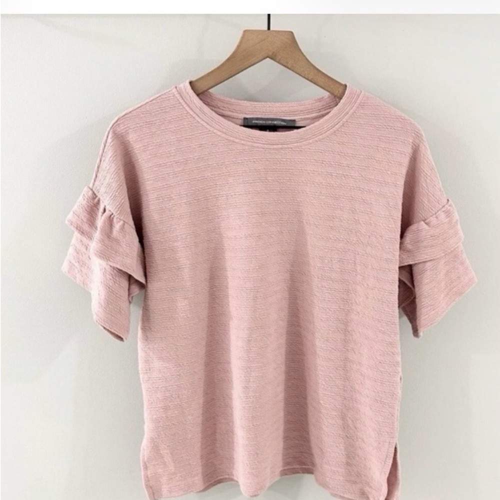 French Connection Women’s Sudan Ruffle Top Pink Size XS